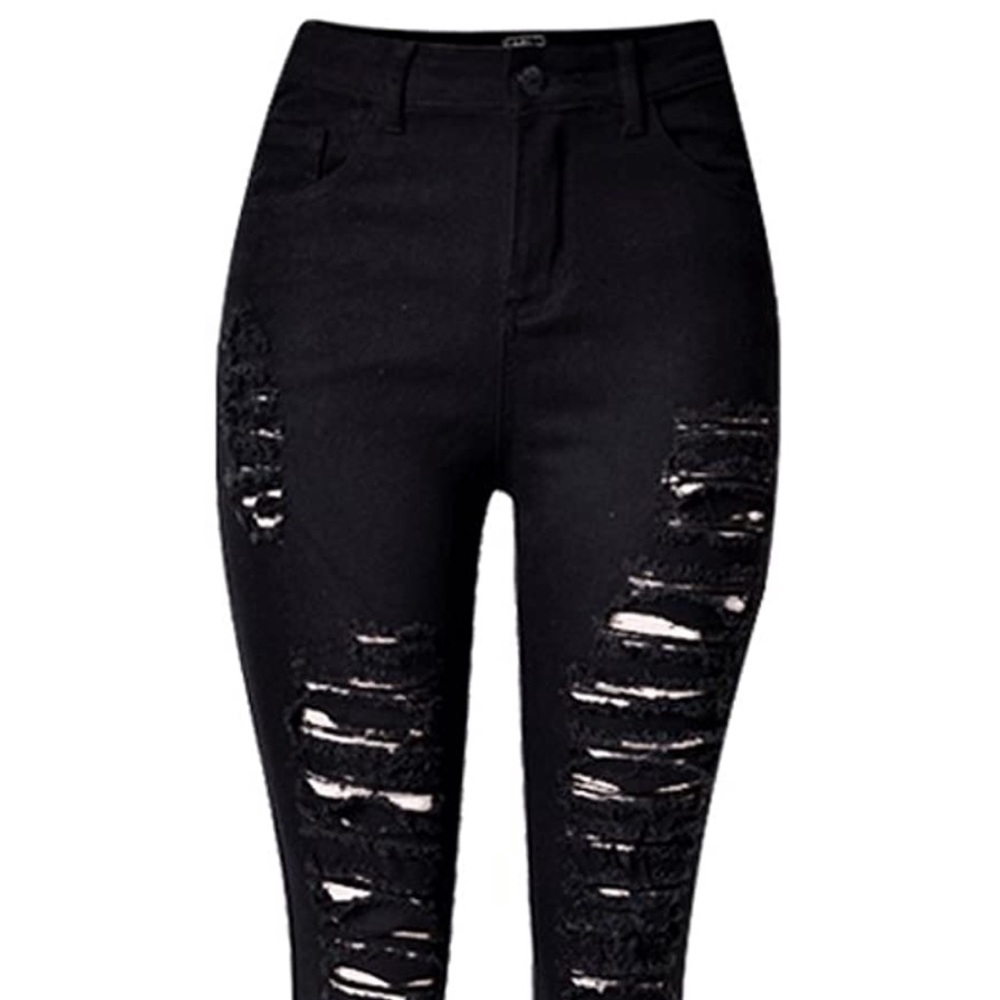 Ripped Washed Denim Jeans - Picture 2 of 5